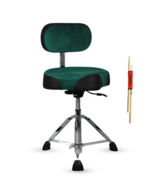 Drum Throne w Backrest 4" Padded Stool Airlift 25" Adjustable Drummer Stool 441Lb Capacity