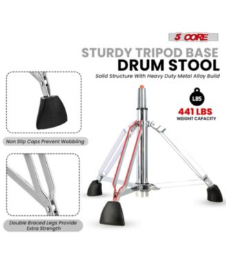 Drum Throne w Backrest 4" Padded Stool Airlift 25" Adjustable Drummer Stool 441Lb Capacity