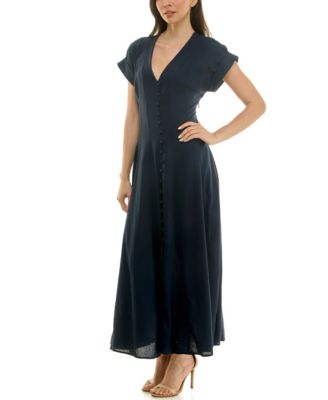 Women's Button-Front A-Line Dress