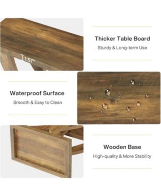 Wood End Side Table for Living Room, Night Stand for Bedroom with Cross Fishtail Support, Easy Assembly