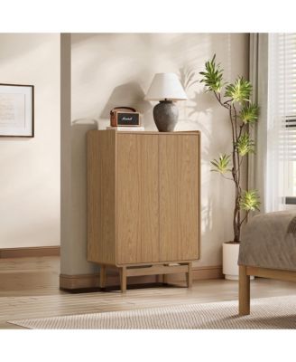 Oak Manufactured Wood 2-Door 31.1" W x 48.7" H Cabinet with Tray Top