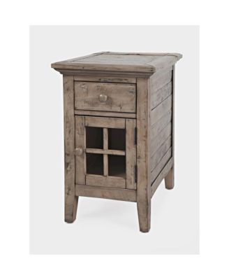 Rustic Shores Distressed Acacia USB Charging Chairside End Table