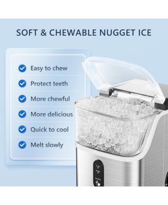 35-lb Ice Per day Nugget/Pebble Ice Maker with Auto-Cleaning and 1.8Lbs Ice Storage in Silver