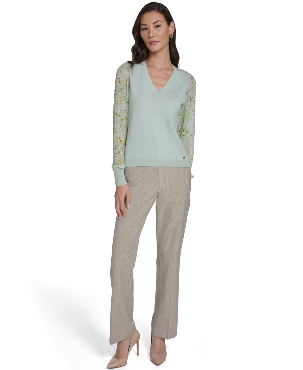 Tommy Hilfiger Women's Mixed Media V-Neck Sweater