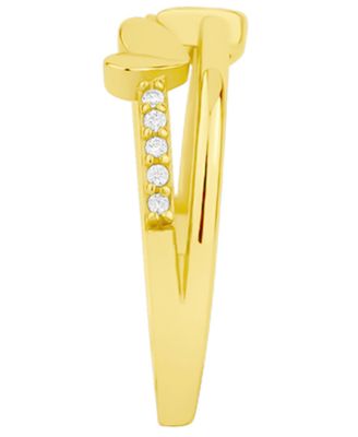 2-Pc. Cubic Zirconia 18k Gold Plated Brass Ring Set, Macy's Exclusive