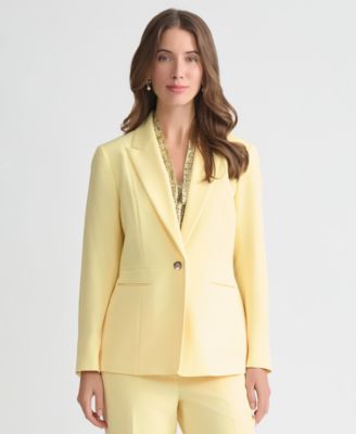Women's Stretch Crepe Peak-Lapel Jacket, Regular & Petite