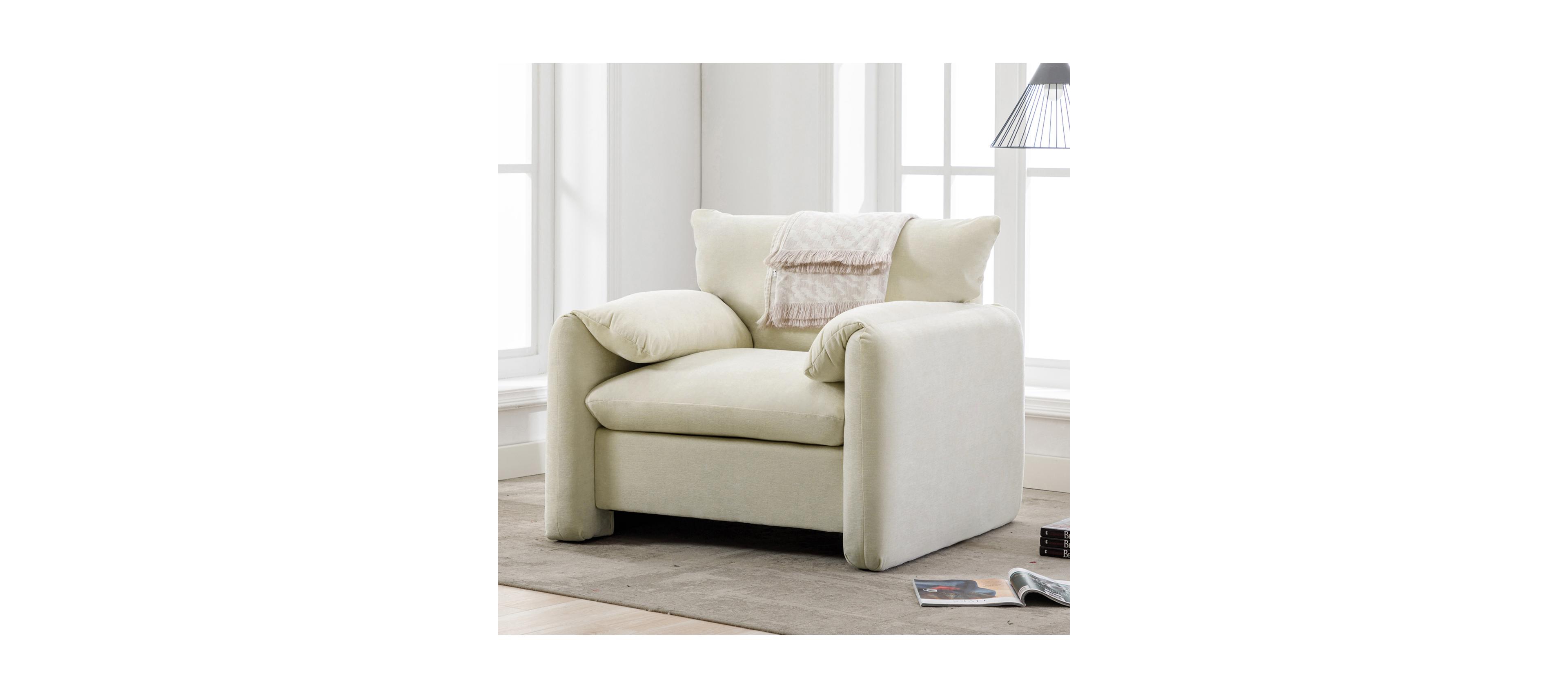 Streamdale Furniture Modern Chenille Oversized Armchair Accent Single Sofa Lounge Chair