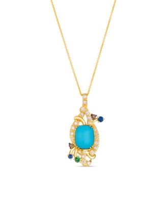 Le Vian - Multi-Gemstone (2.75 ct. t.w.) and Diamond (0.35 ct. t.w.) Pendant Necklace in 14k Honey Gold