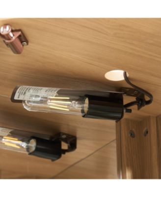 Streamdale Lighted Corner Curio Cabinet - Display Case - OAK