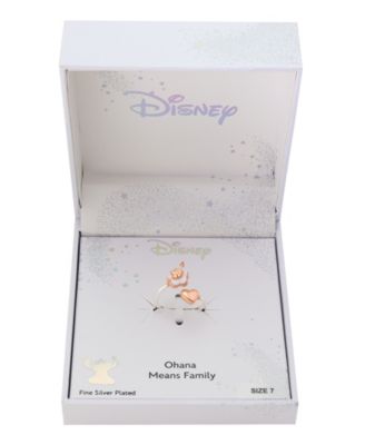 Lilo Stitch Rose Gold Heart Bypass Ring