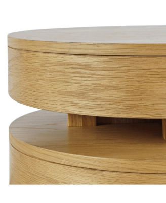 Brix Mid-Century Modern Floating Sculpture Layered Round End Table