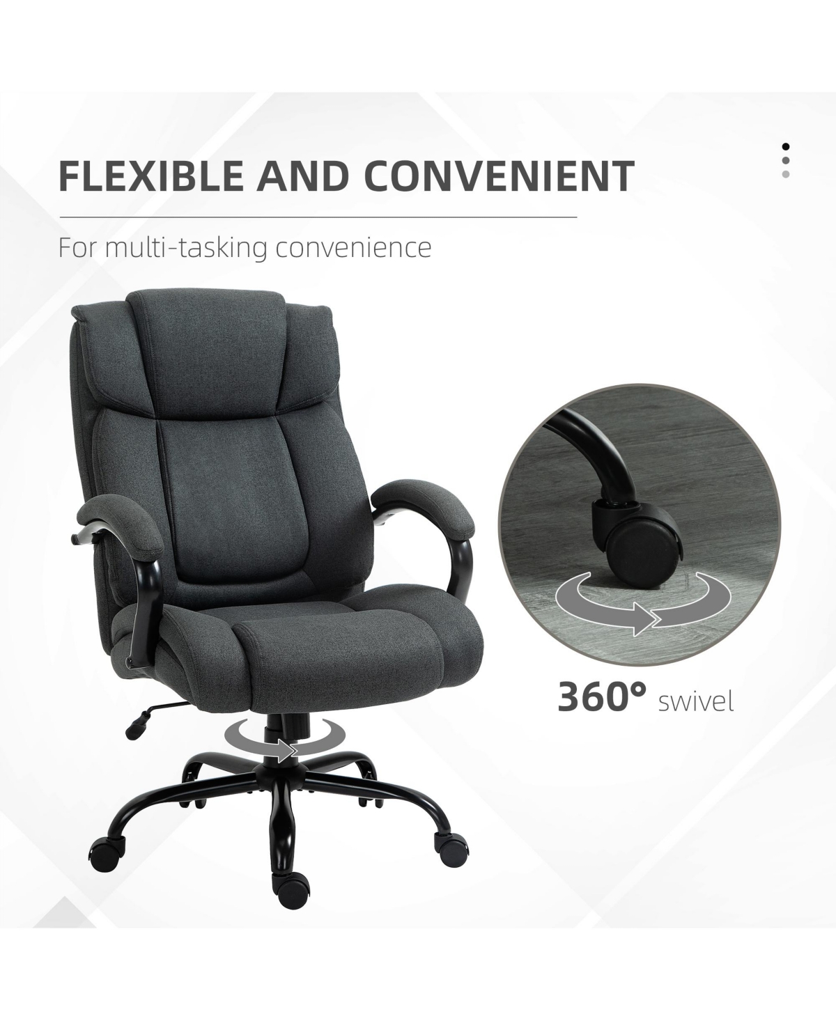 Vinsetto Big & Tall Office Chair Executive Swivel Ergonomic Desk Seat Rocker