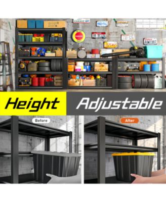 5-Tier Heavy-Duty Metal Storage Shelves, Adjustable for Garage, Basement, Kitchen