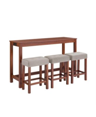  59" Bar Table Set w/ Power Outlet & 3 Stools