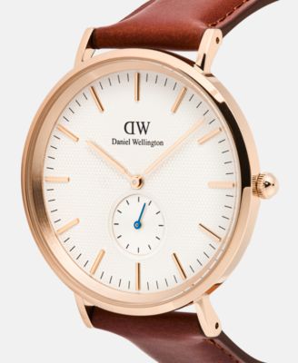 Men's Analog Brown Leather Watch, 40mm