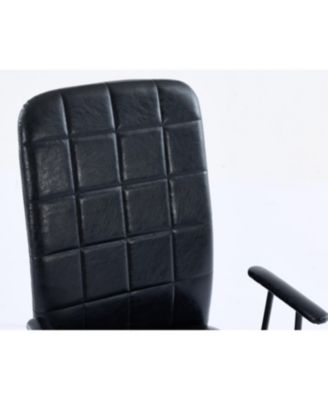 Antique PU Leather Office Chair with High Backrest & Swivel