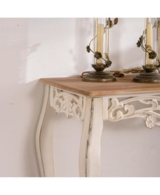 Antique White Carved Console Table