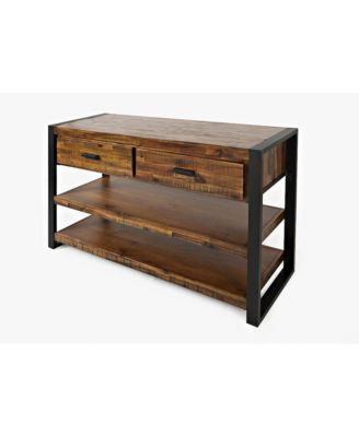 Loftworks Modern Industrial Distressed Acacia 50" Sofa Table with Drawers