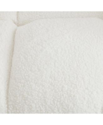 Streamdale Glider Chair for Living Room Tufted Teddy Fabric Rocking Chair Ivory White