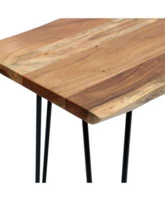  Modern Industrial Acacia Wood Dining Bench