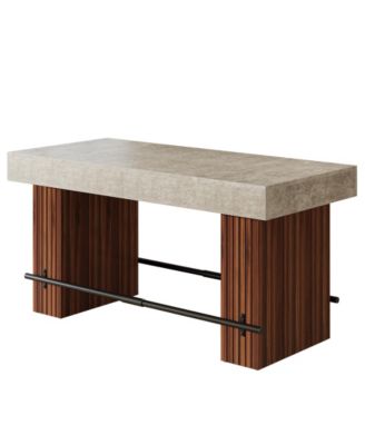 62.2Inch Bar Table, Industrial Counter Height Pub Dining Table, Large Home Bar Unit