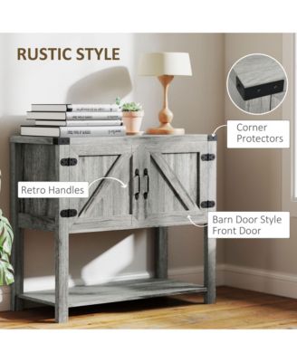 Farmhouse Double Door Bar Cabinet with Shelf