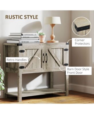 Farmhouse Double Door Bar Cabinet with Shelf