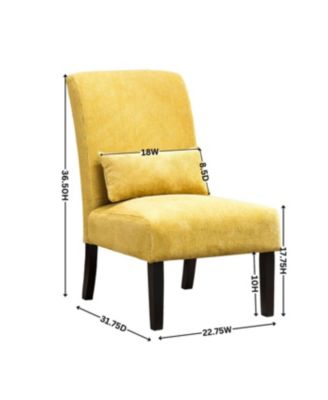  Pisano Contemporary Chenille Fabric Armless Chair with Pillow