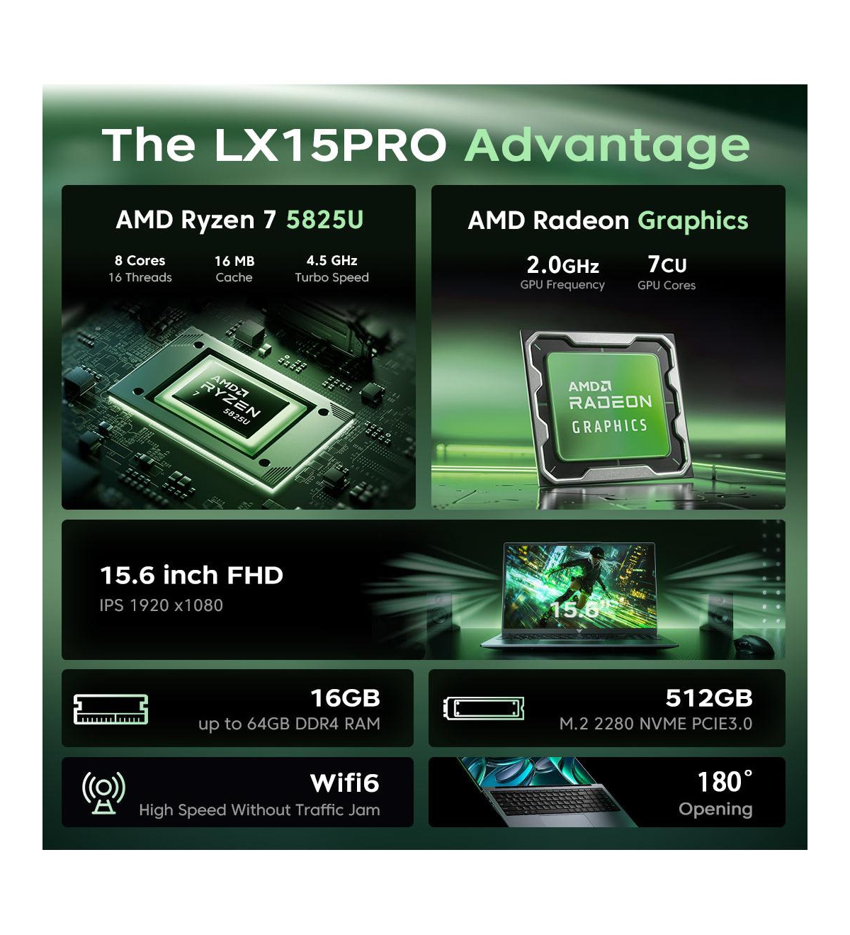 Acemagic LX15 Pro Laptop with Amd Ryzen 7 5825U Processor and 15.6" Display