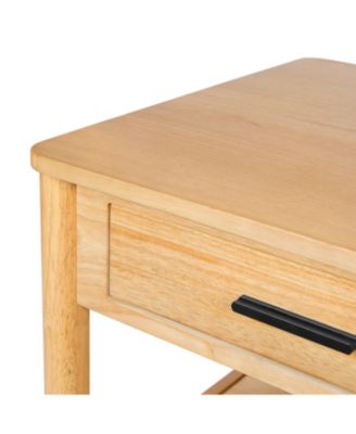 Wood Side Table with Storage - Light Luxury