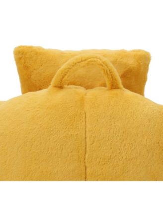 Giant Faux Fur Bean Bag Chair with Footstool