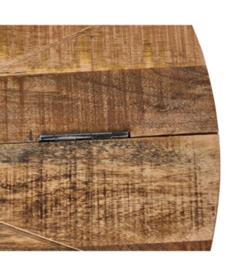 Modern Industrial Hinged Wood Top Coffee Table