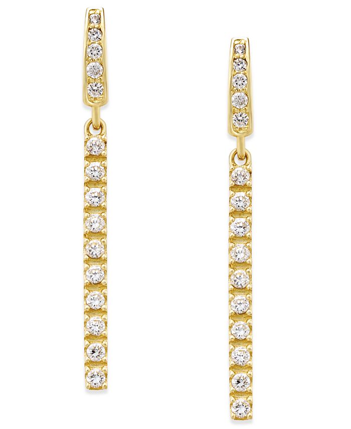 Macy's Cubic Zirconia Linear Drop Earrings in 10k Gold Macy's