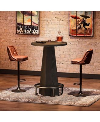 Bar Table, 37.4" High Round Pub Table for Small Spaces, Kitchen, Dining Room (Only Table)
