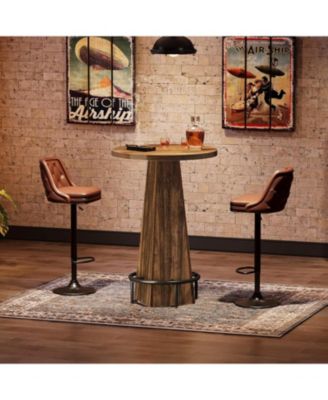 Bar Table, 37.4" High Round Pub Table for Small Spaces, Kitchen, Dining Room (Only Table)