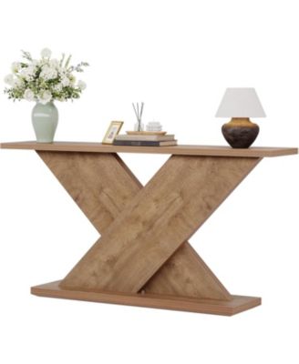 63" Console Table, Farmhouse Wooden Couch Table Behind Sofa with Storage, Long Entryway Sofa Station