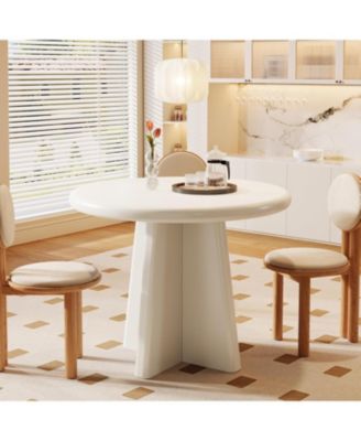 31.5-Inch Wood Sturdy Base, Modern Dinner Furniture Round Dining Table