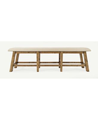 Telluride Rustic Farmhouse Solid Wood Upholstered 85" Counter Height Bench