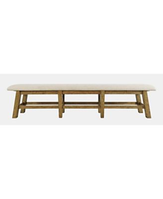 Telluride Rustic Farmhouse Solid Wood 85" Upholstered Dining Bench