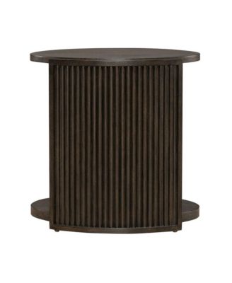 City View Chairside Table for Living Room- Coffee Bean Oak Wood