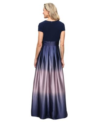 Women's Long Ombre Satin Ballgown