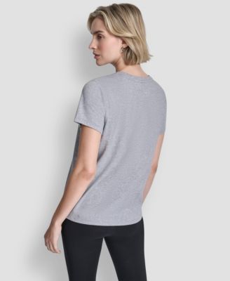 Women's Ombre Rhinestone Short-Sleeve Top