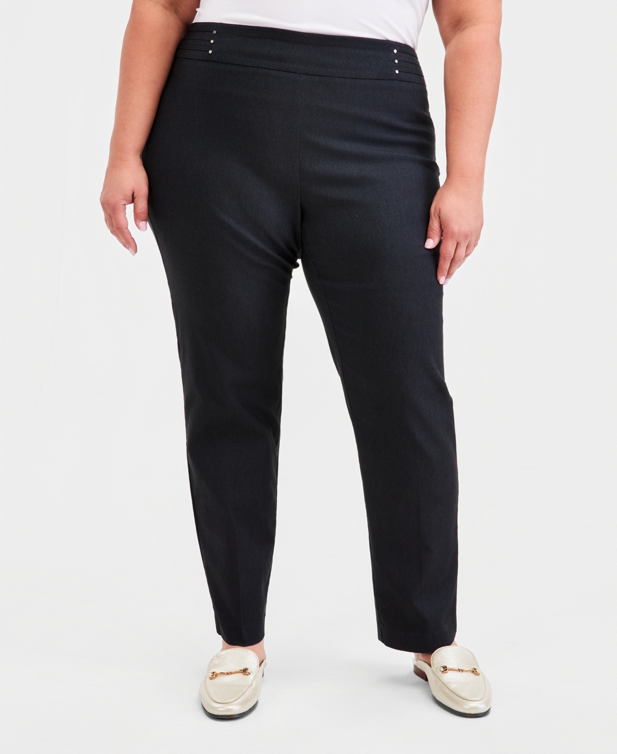 Jm Collection Plus Waverly Denim Pants, Macy's Exclusive