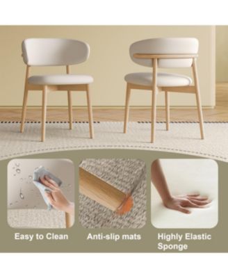 Mid-Century Modern Wood Dining Chair (Set of 2) - Natural Wood Color