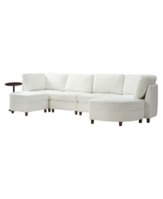 Dayman 6-Piece Modern Storage Convertible Sectional Sofa with End Table