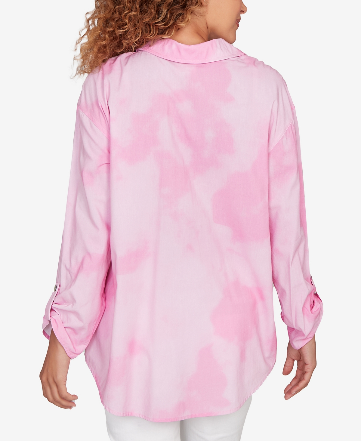 Ruby Rd. Petite Watercolor Floral Collared Top