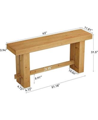 Wood Console Table, 63" Long Entryway Table with Stable Leg, Farmhouse Couch Station Behind Sofa with Storage