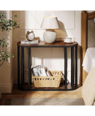 Narrow End Table with Storage, 31.5"D x 11.81"W x 23.62"H (1)