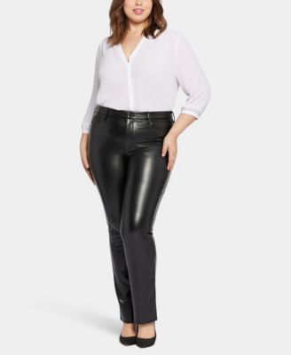 Plus Size Faux Leather Marilyn Straight Pants