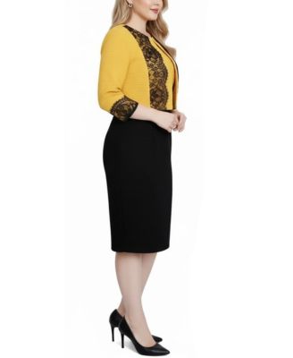 Women's Lace-Detail 2 Piece Textured Knit Dress Set